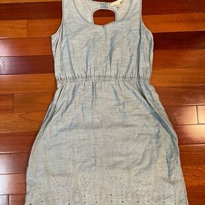 Lauren Conrad Light Blue Denim Dress with Eyelet Hem
